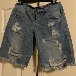 Ripped Jean Shorts